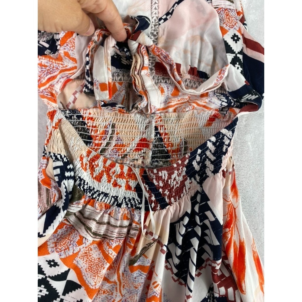 Abel The Label Anthropologie Midi Dress Sz M Halter Boho Smocked Resort Vacation - Picture 9 of 13